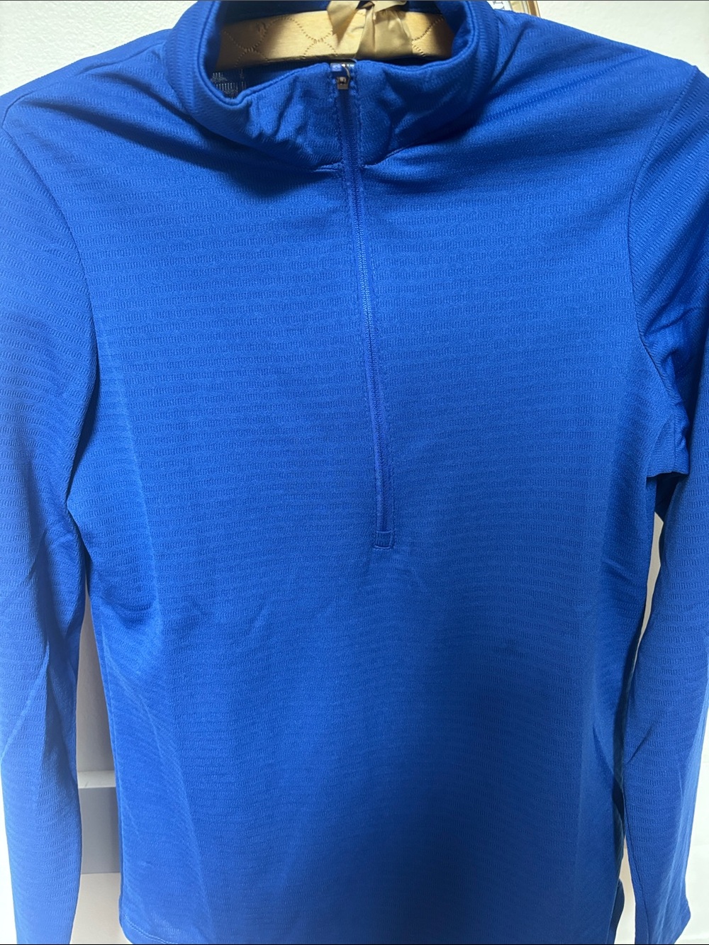 Antigua Golf Shirt Womens  Blue Desert Dry High Neck Half Zip Athletic
